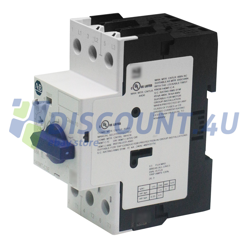 New Factory Allen Bradley 140MT-C3E-B63 Motor Protection Circuit Breaker