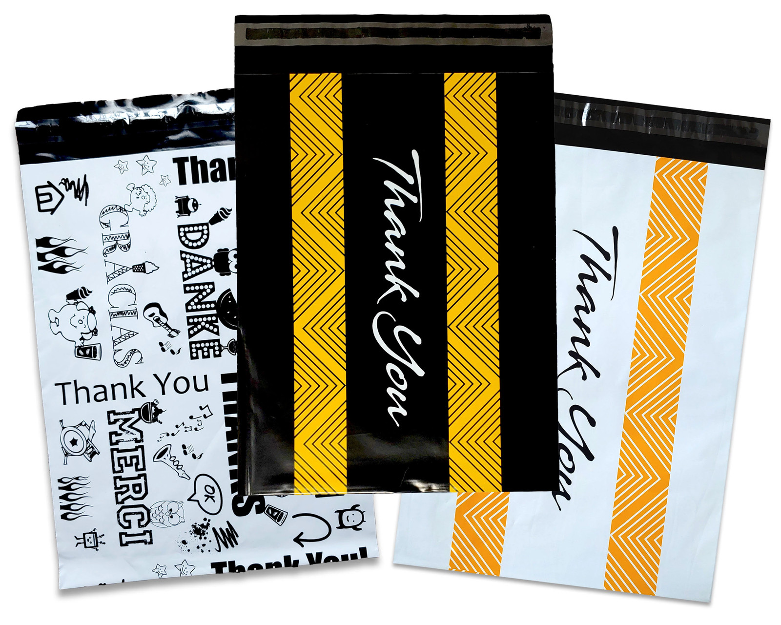 Thank you Collection Poly Mailers 10×13″ Combo, Self Seal Shipping Mailing bags