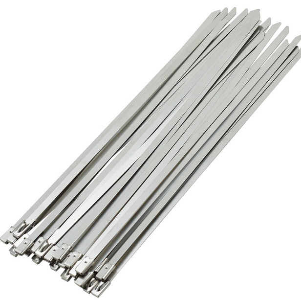 100-200Pcs 304 Stainless Steel Zip Ties Exhaust Wrap Coated Locking, Metal Cable