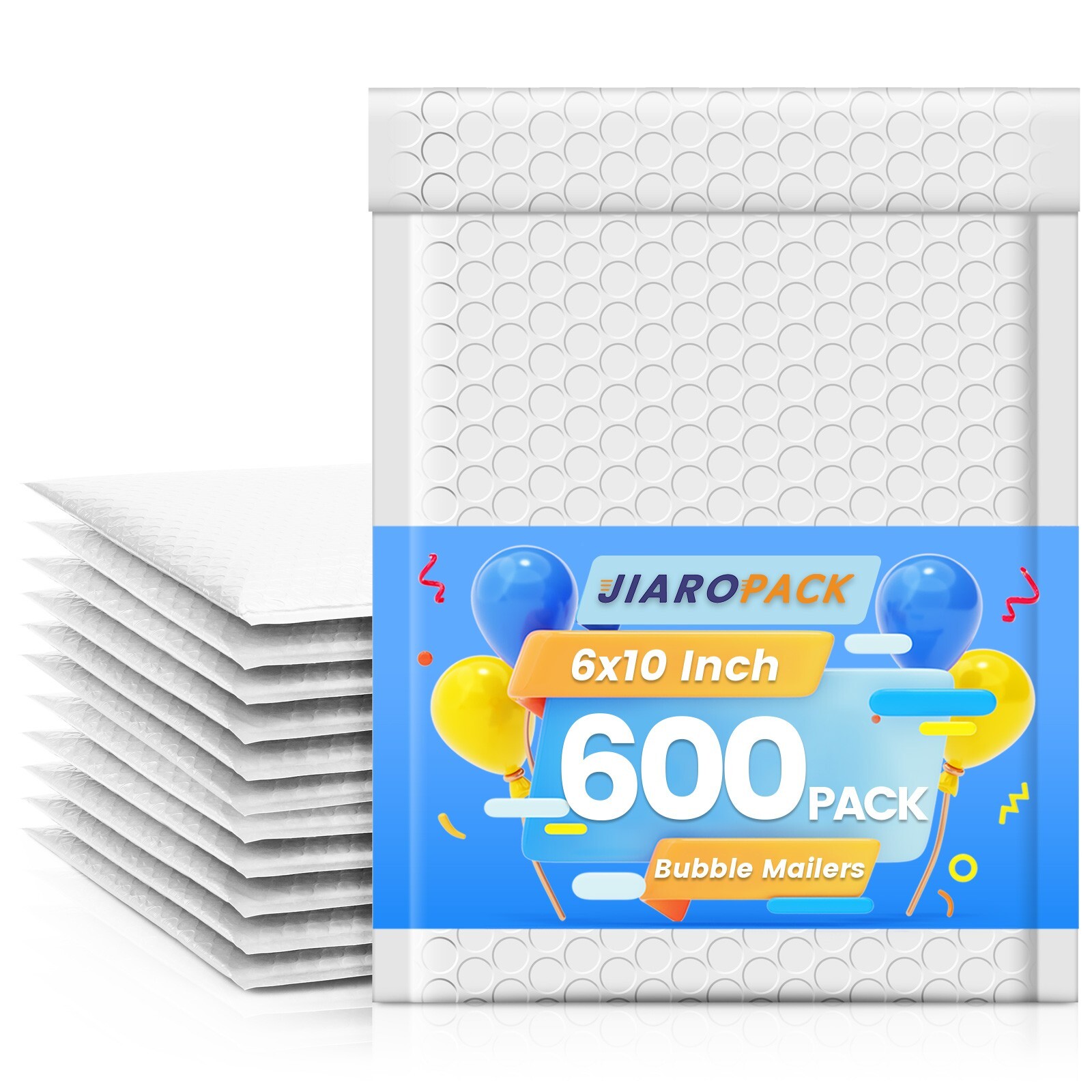 Jiaro Pack Poly Bubble Mailer Padded Envelope Mailing Bags 6×10″ 600Pcs White