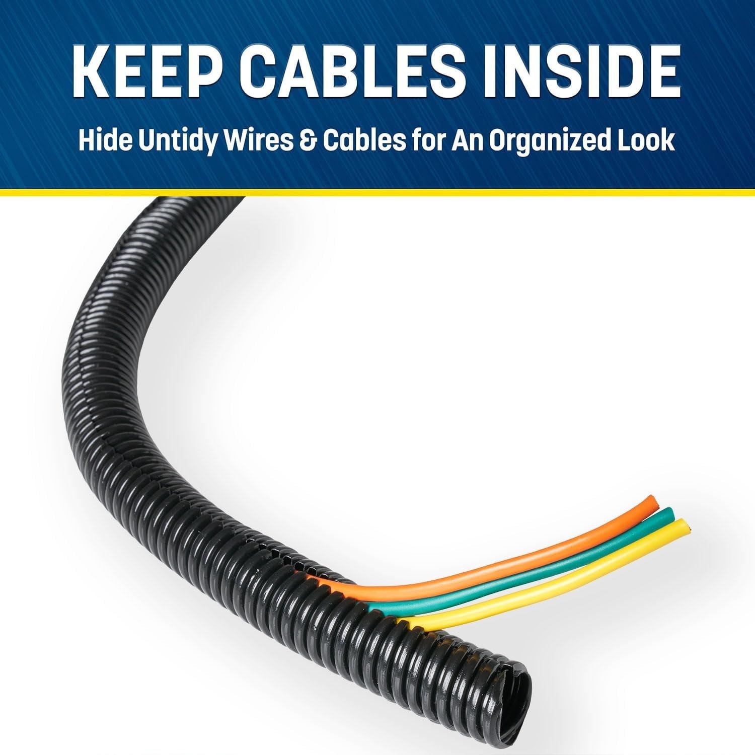 Ribbed 1/2” x 25ft Wire Protection Loom – Suitable for Indoor and Outdoor Use