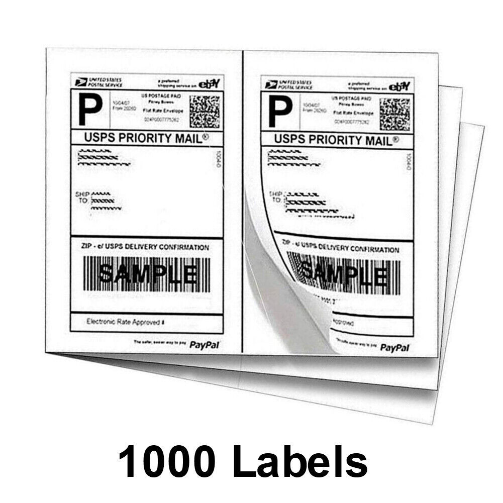 1000 Half Sheet Shipping Labels 2 Per Sheet 8.5×5.5 Self Adhesive For Laser&ink