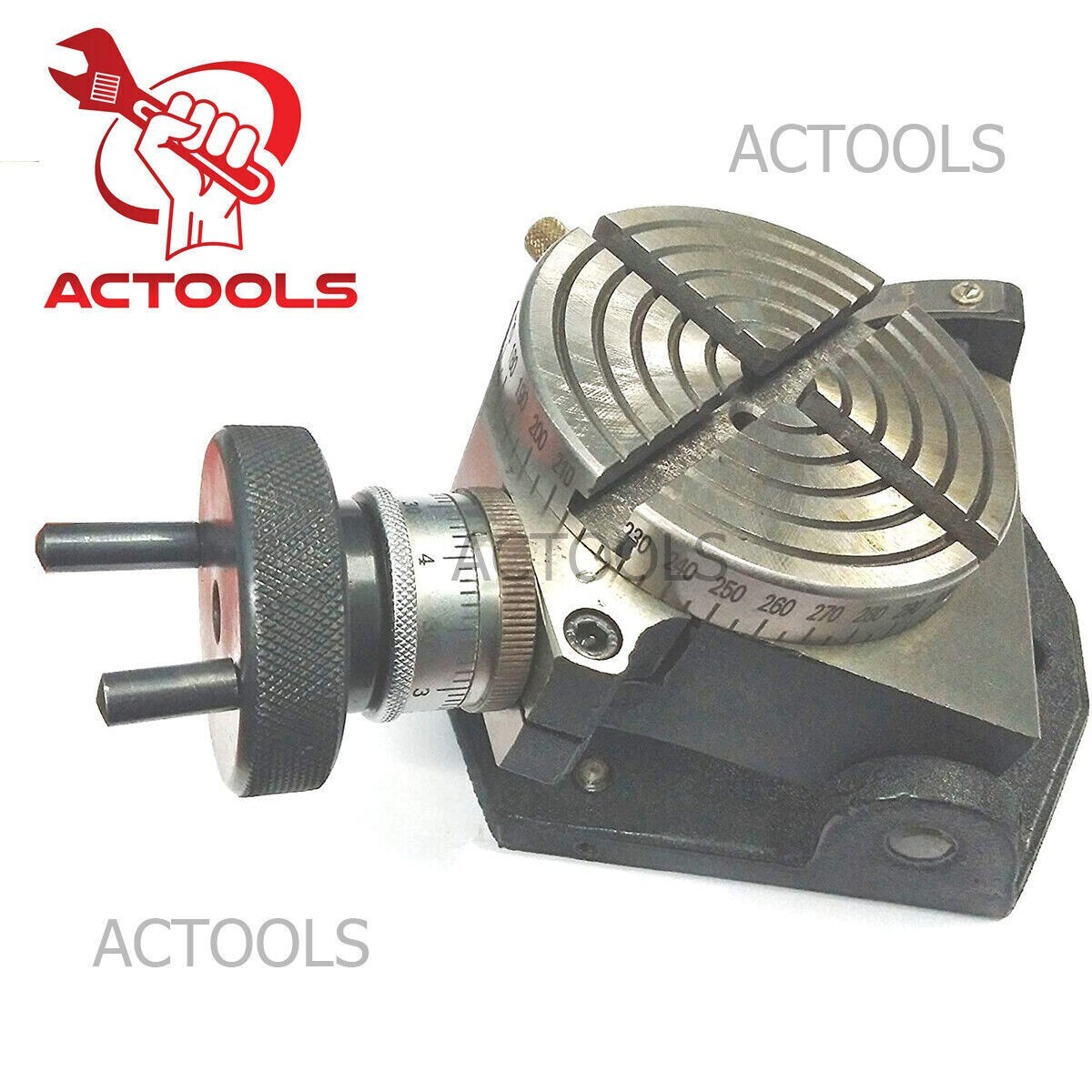 Tilting Rotary Table 4″100mm + 80mm Chuck Independent 4 Jaws+ Back Plate+ T-nuts