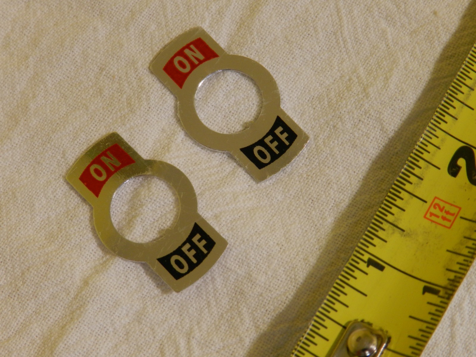 Lot 2 PCS Toggle Switch On-Off Legend Indicator Plate Power First Grainger 2VLP5