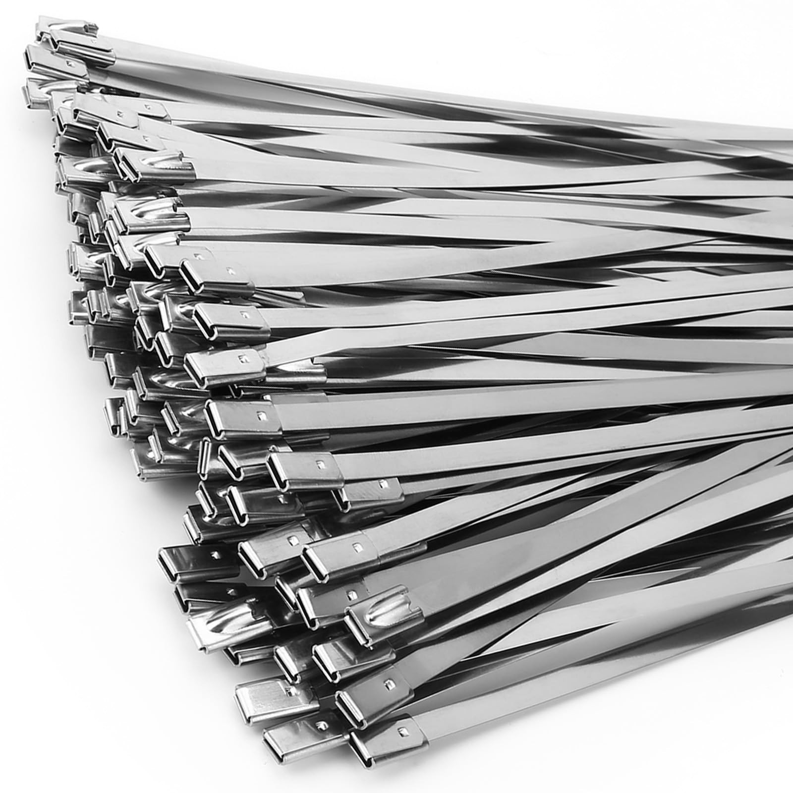 100 Pcs Heavy Duty Metal Zip Ties – 16″ Stainless Steel Cable Ties for Auto Repa