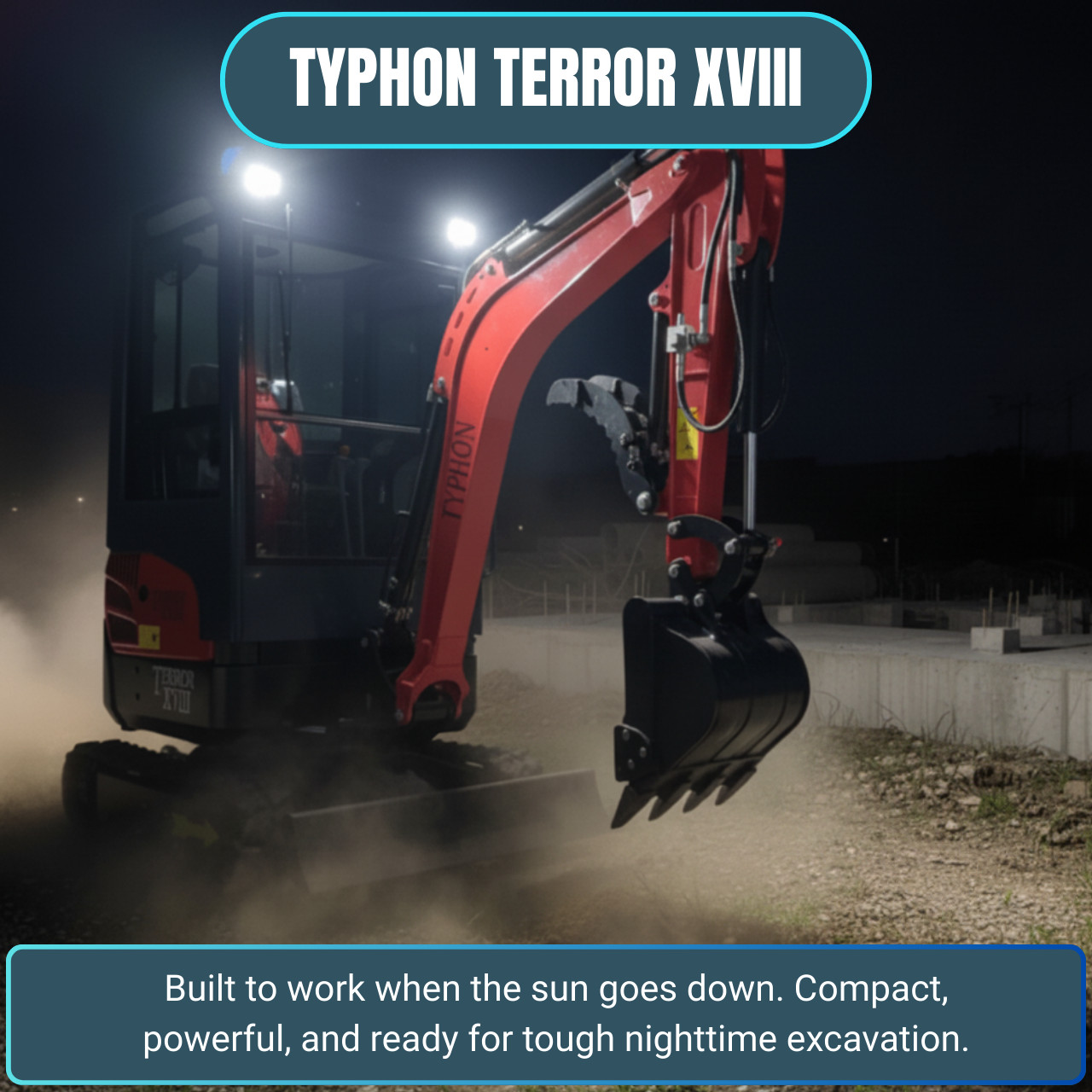 TYPHON Terror XVIII Prestige Mini Excavator 2 Ton AC Cabin DIgger Kubota D902