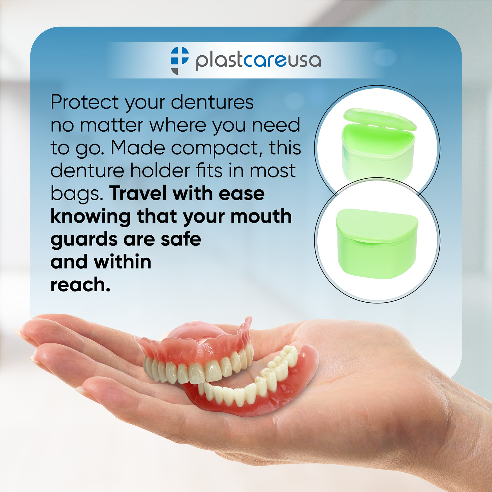 5 Pack Denture Case for Retainer, Teeth Dental Guard Container Holder Bath