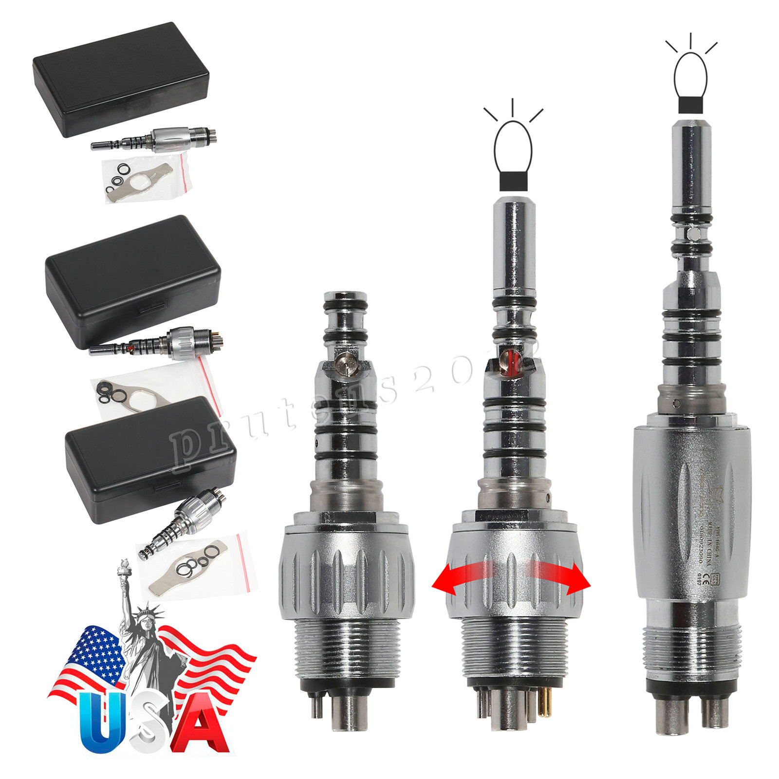 Dental LED Quick Coupler 4/6 Hole fit Kavo Multiflex LUX Fiber Optic Handpiece