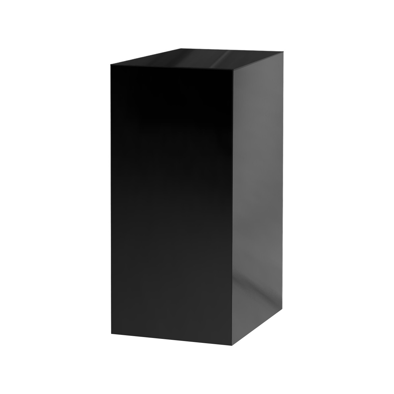 12″ x 12″ x 32″ Black Acrylic Lucite Display Cube Pedestal Art Sculpture Stand