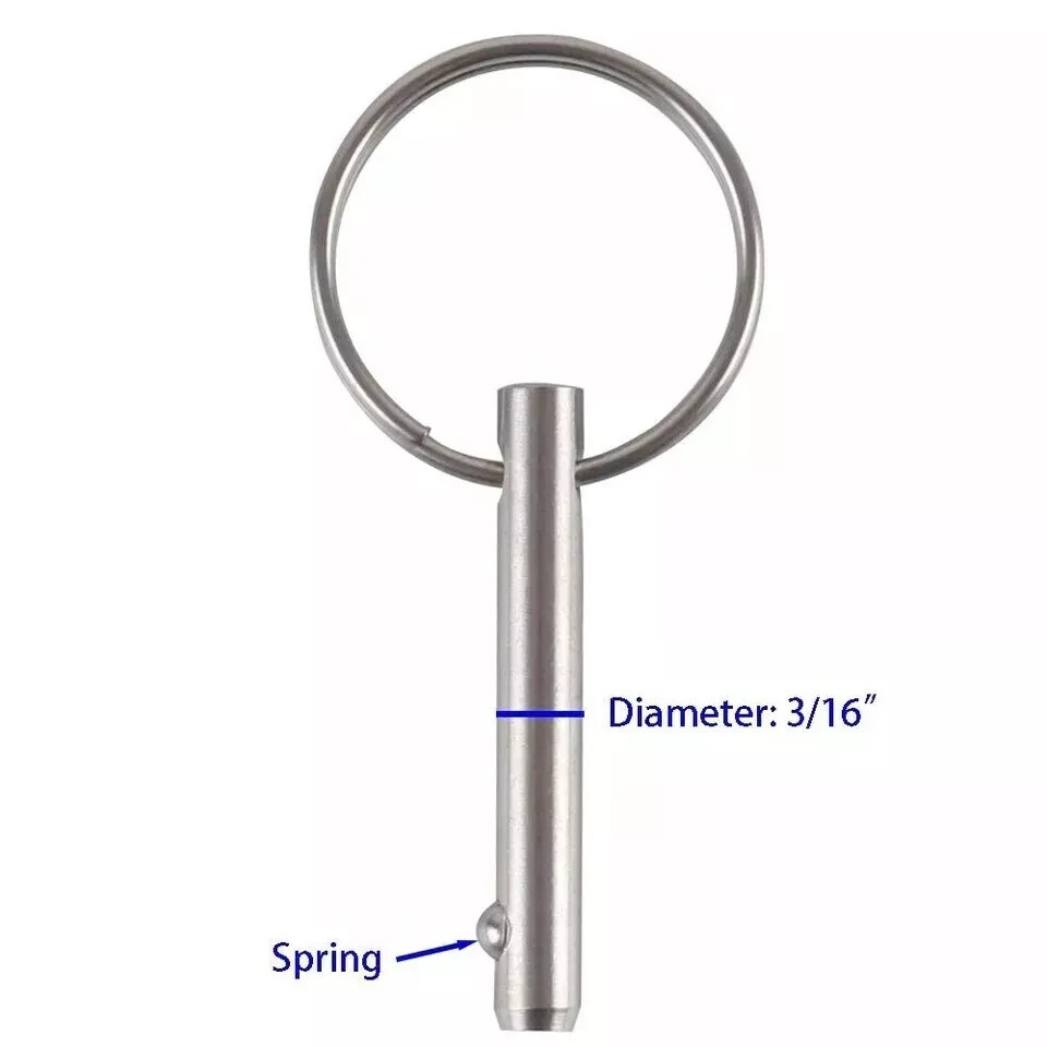 Small Quick Release Pin 3/16″ Stainless Steel Bimini Top Marine Hardware 4 Pack