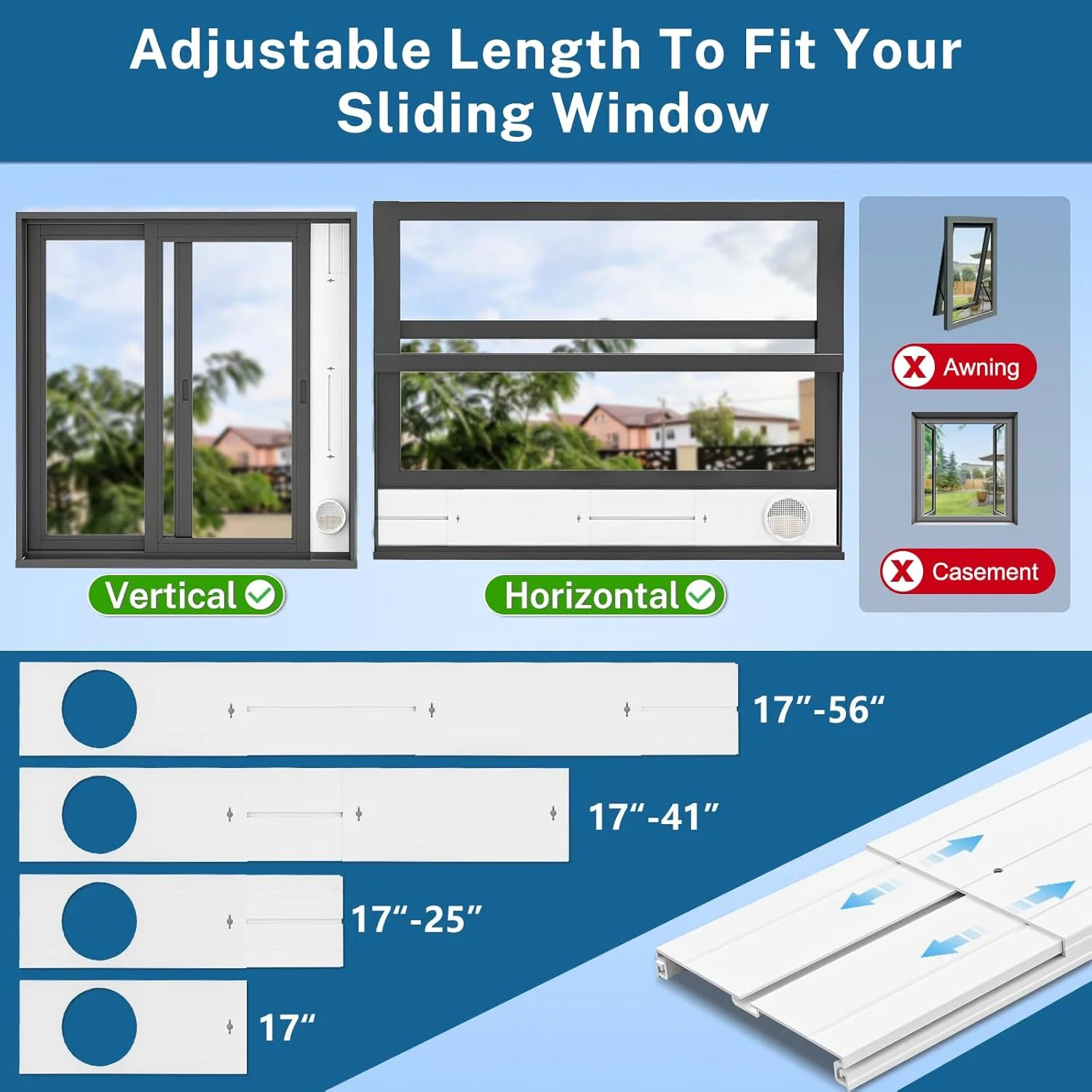 Insputer Portable ac Window Vent Kit with Universal Coupler, New Adjustable Air