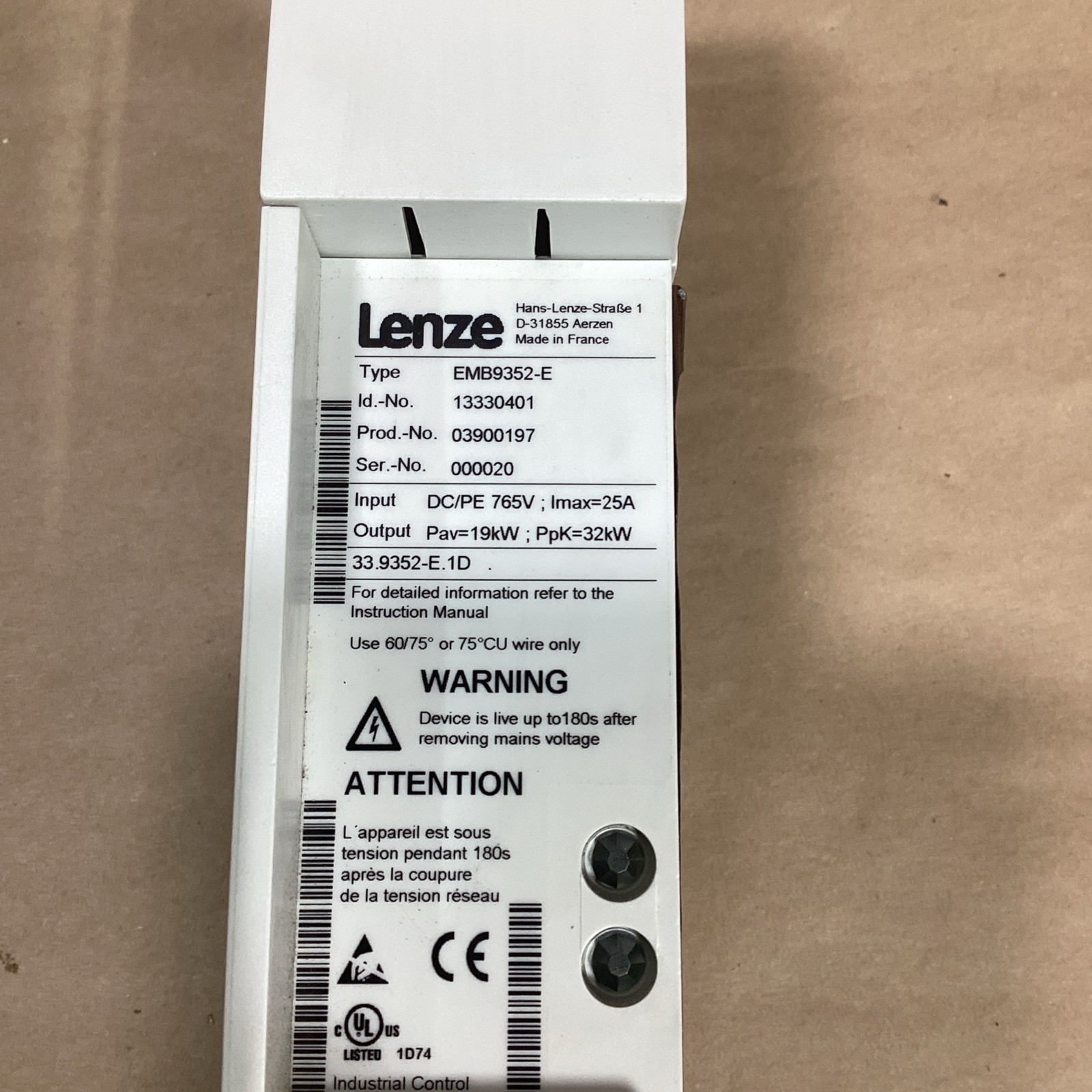 NEW LENZE EMB9352-E BRAKE CHOPPER
