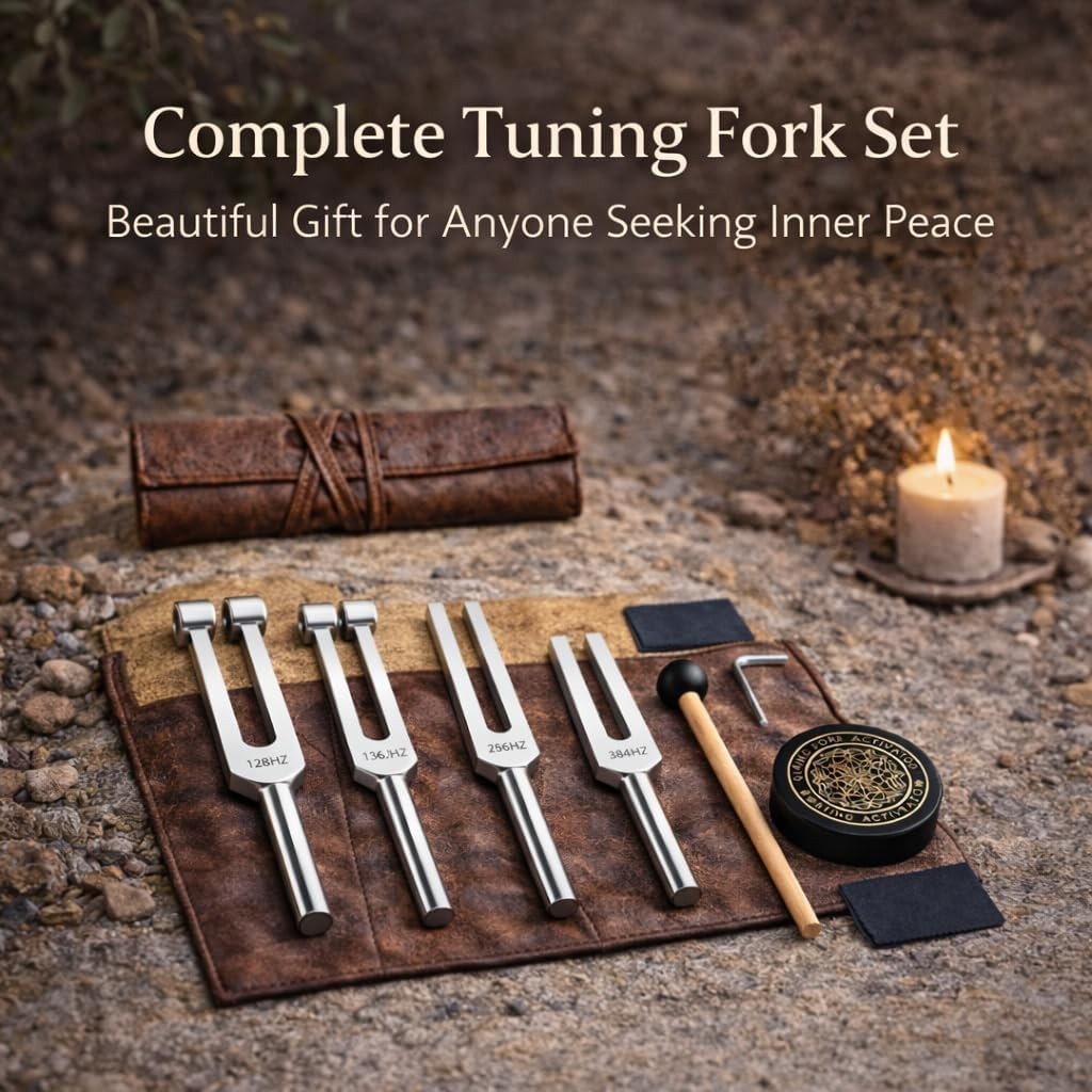 Tuning Forks for Healing Set (128Hz, 136.1Hz, 256Hz & 528Hz) — Let Vibrati
