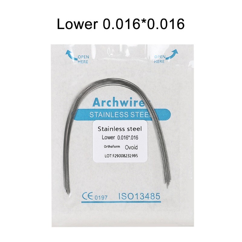 100pc Dental Orthodontic Arch Wire Stainless Steel Round Rectangular Ovoid-IN US