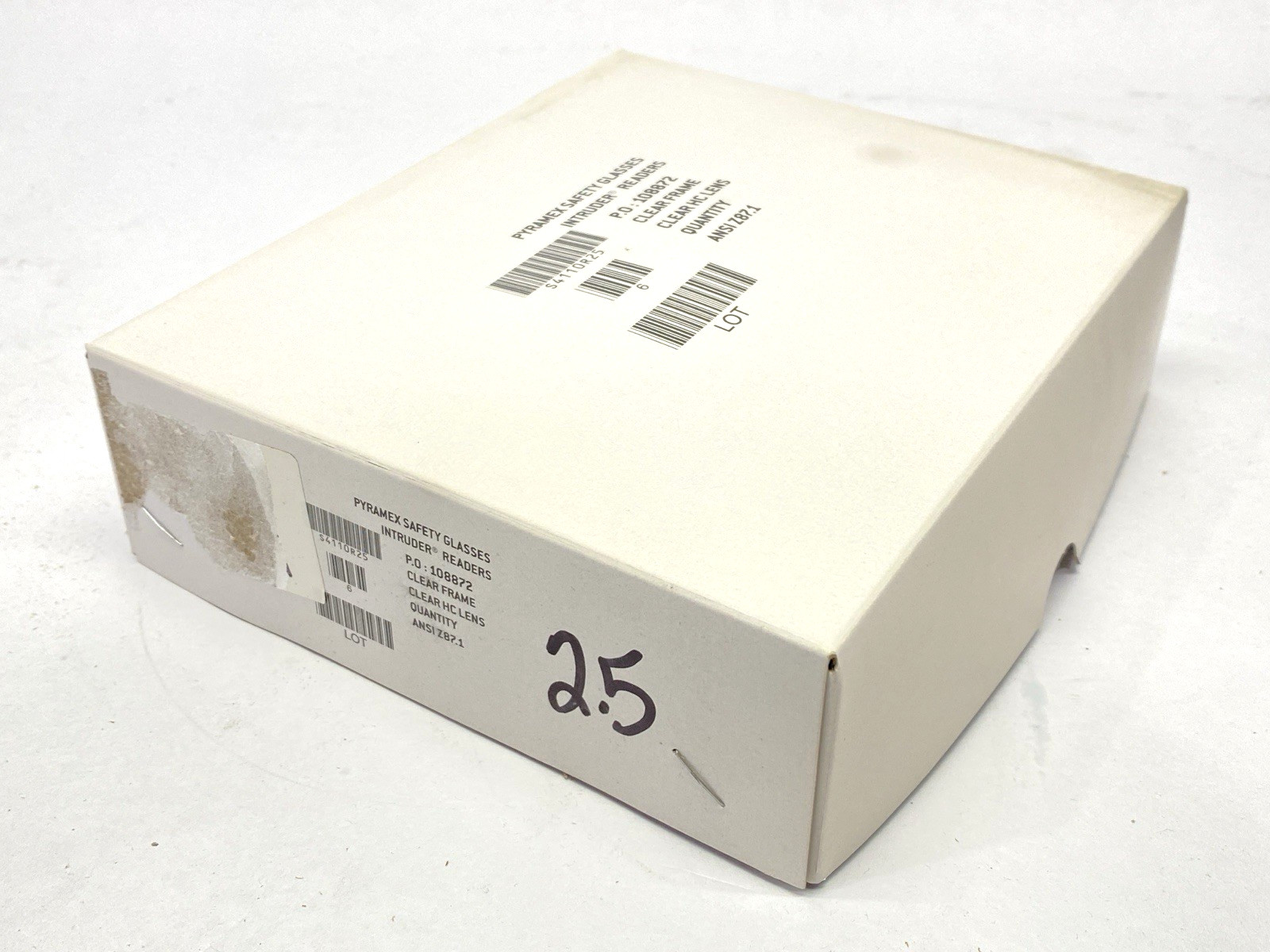Pyramex S4110R25 Intruder Clear Safety Glasses Bifocal 2.5x BOX OF 6