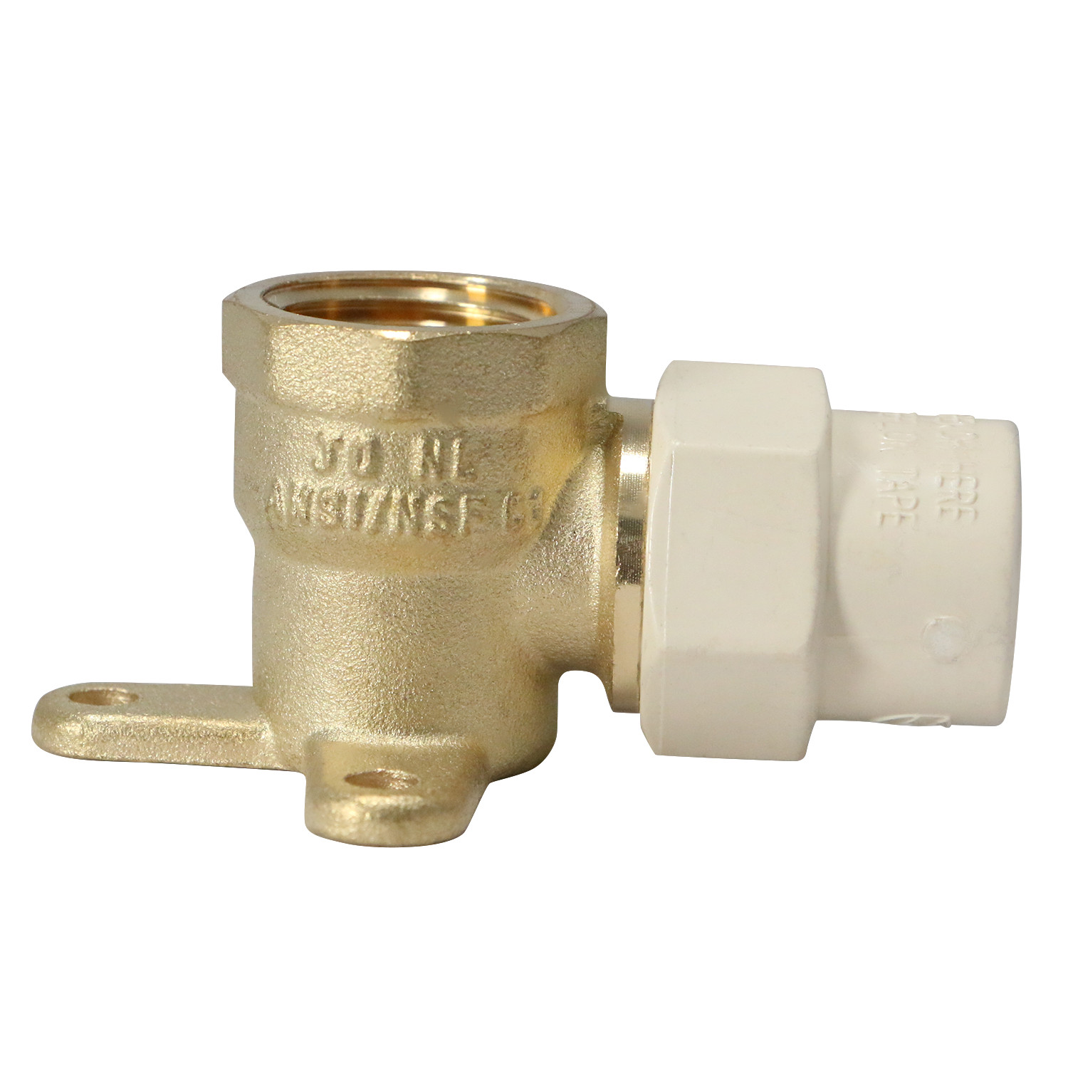 1 Pc. 1/2″ Female NPT x 1/2″ CPVC Drop Ear Elbow, Lead Free Brass