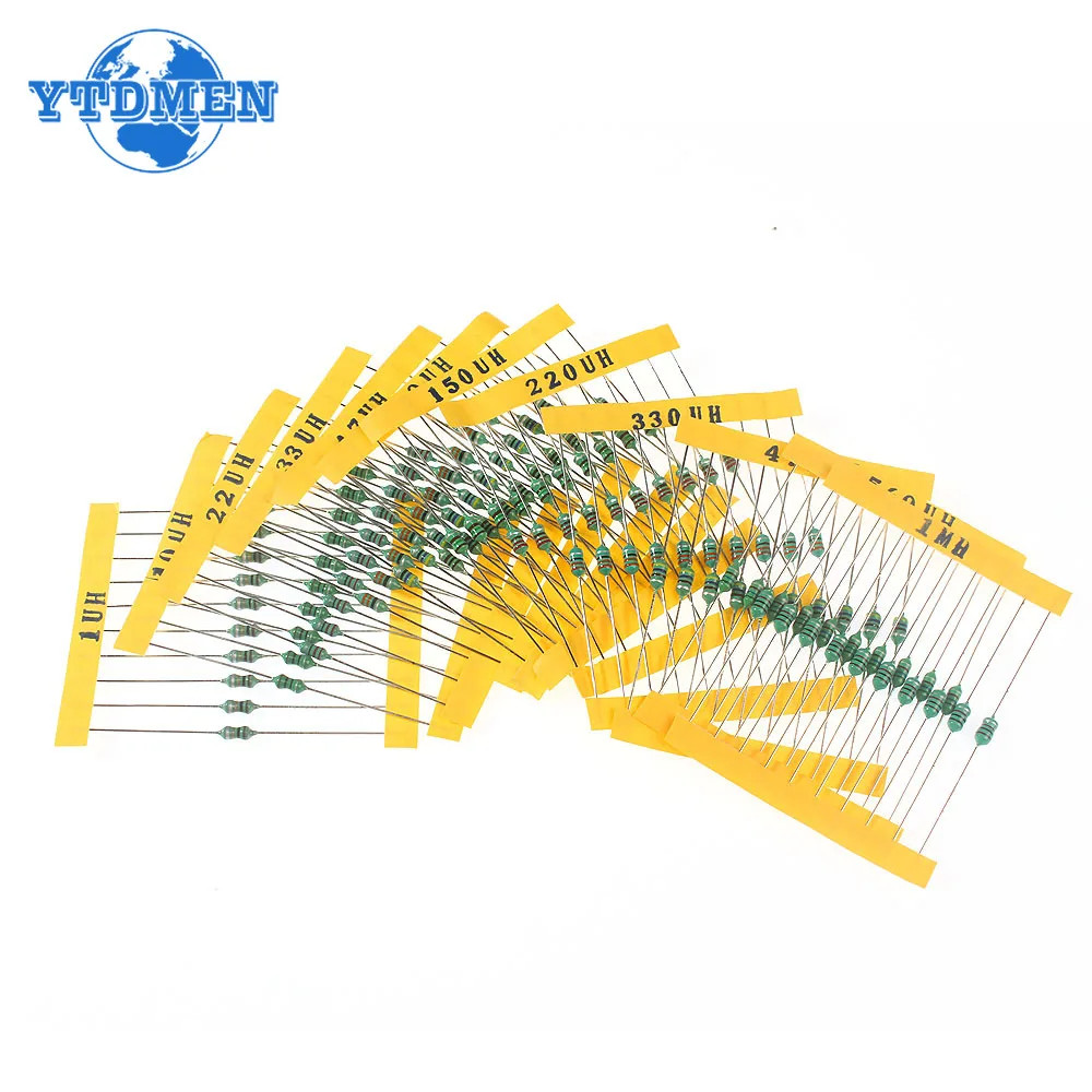 120PCS 1/4W 0307 Color Ring Inductor Kit 12Vals (1uH-1mH) Assortment Set