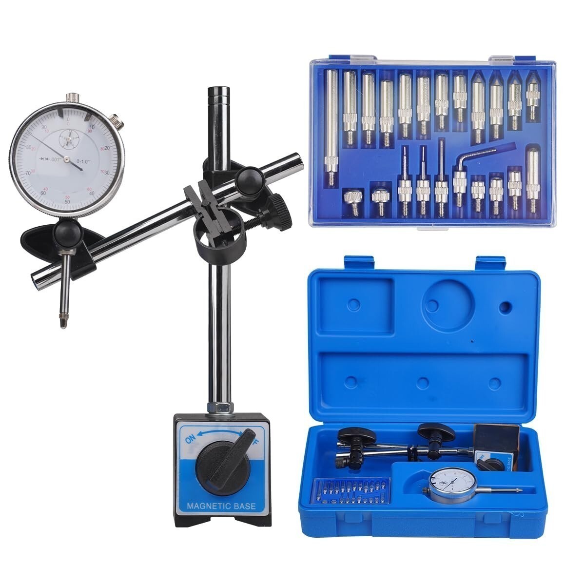 Dial Indicator with Magnetic Base 0.001″Precision Gauge Test Indicator Point Set