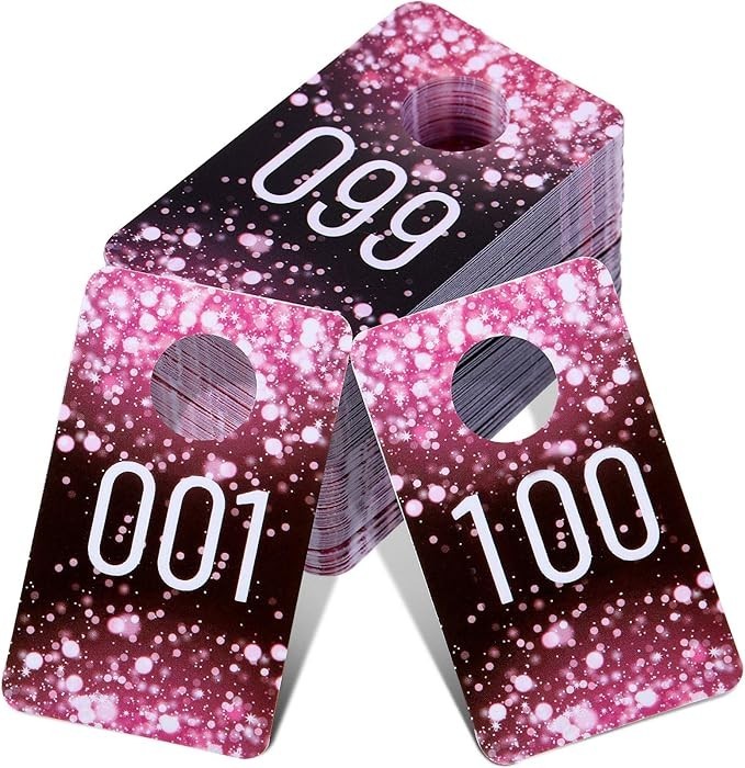 100 Pieces Live Plastic Number Tags Consecutive Reusable Normal and Mirrored …