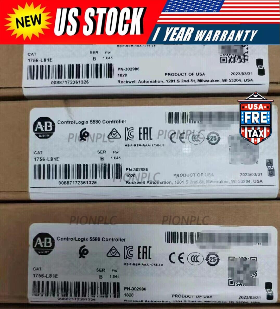 New Sealed Allen-Bradley 1756-L81E /B ControlLogix 5580 Processor 3MB 1756L81E