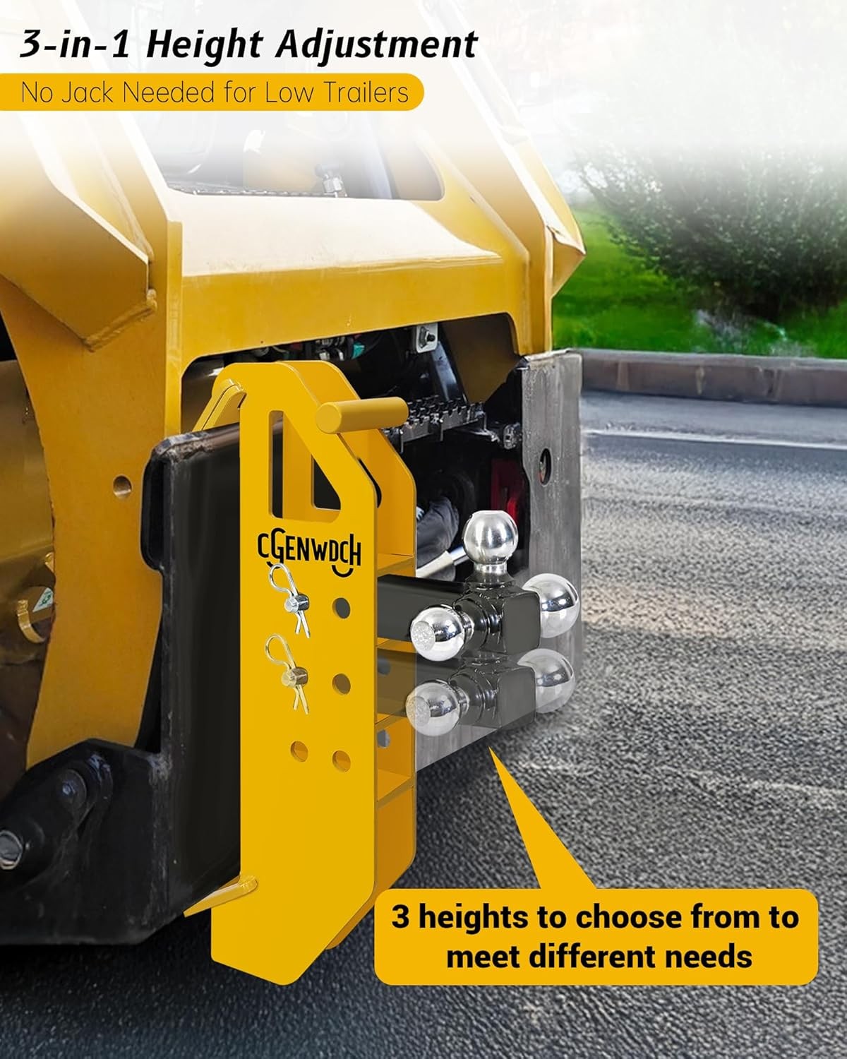 New Upgrade Hitch Attachment for Skid Steer, 5000/20000 lbs Load Capacity