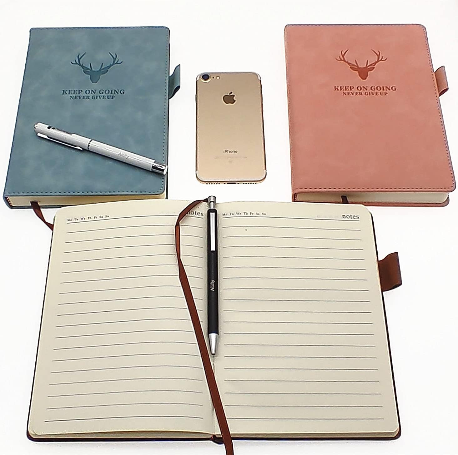 Deer Head Faux Leather Journal – Premium Hardcover Notebook, 100 Ruled Pages