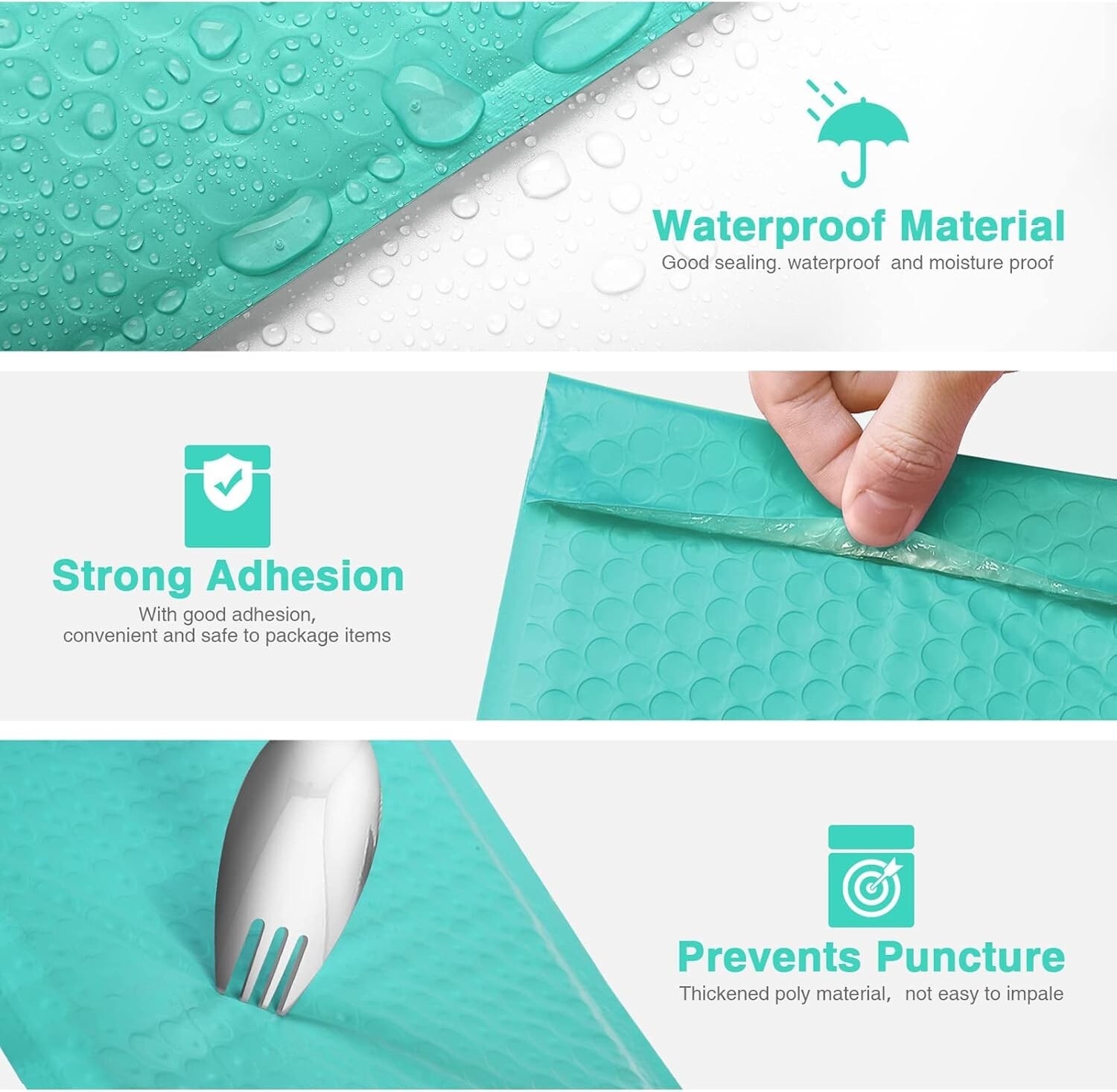 500pcs Bulk Bubble Mailers 4×8″ Small Padded Envelope Mailing Bags 4×7 Teal #000
