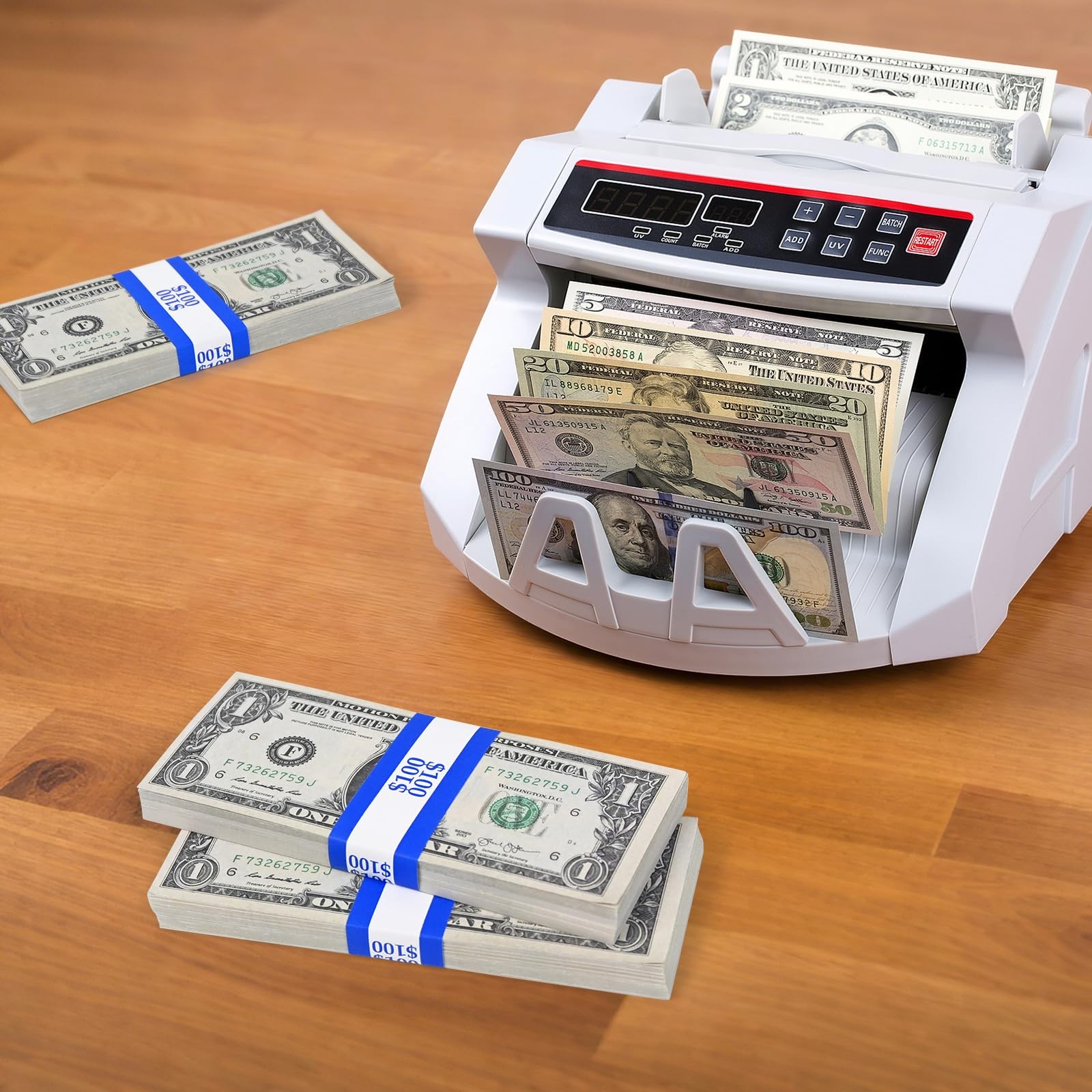 ESSENTIAL 100 Pcs Currency Straps – Bill Blue$100 – 100 PCS, Blue $100-100pcs