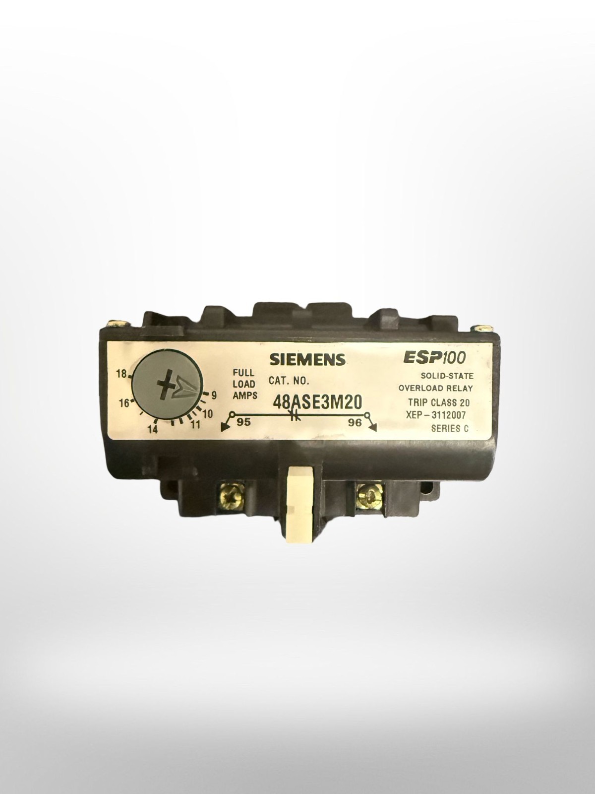 New Siemens 48ASE3M20 Ser C Overload Relay Solid State 3PH 9-18 AMPS