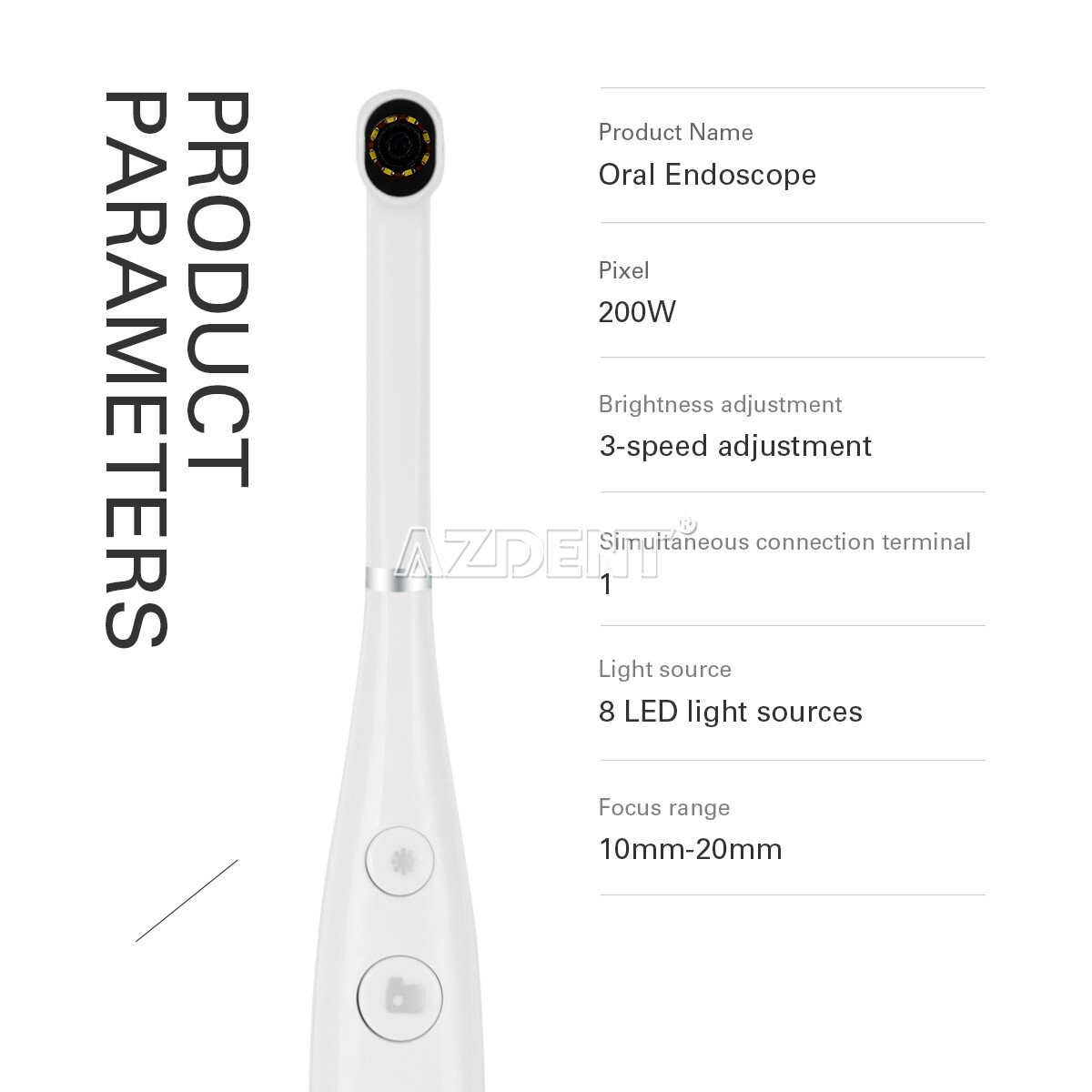 AZDENT Dental Intraoral Camera USB Imaging Intra Oral HD Camera 8 LED light