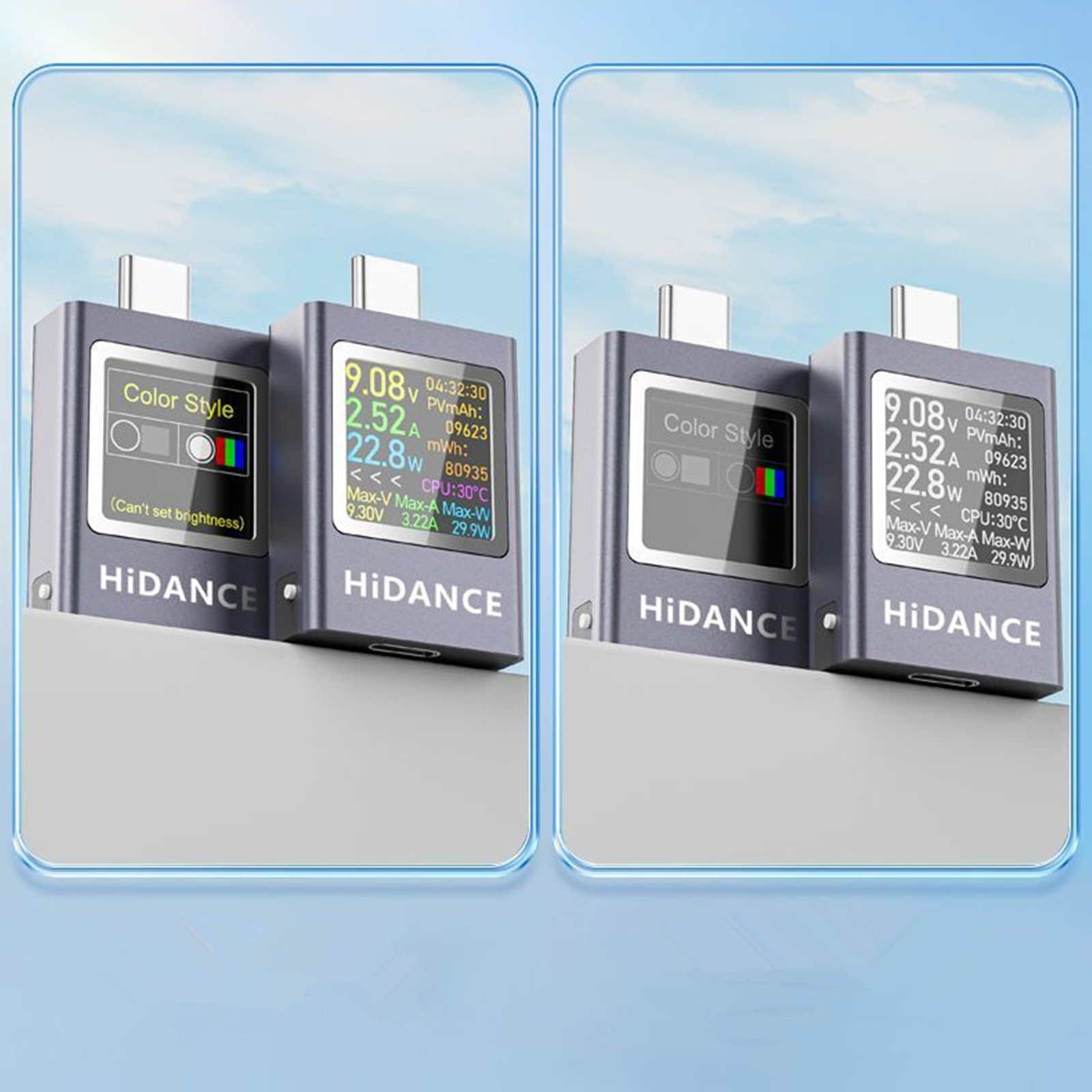 USB C Cable Tester with Battery Test Color Display 360 View Rotation PD QC