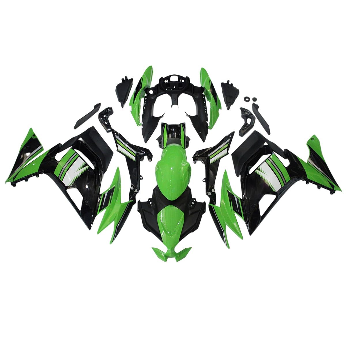 Fairing Kit Kawasaki ER-6F Ninja 650R 2021-2023 ABS Plastic Green Black White