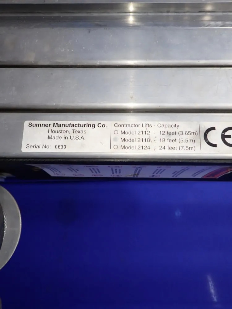 SUMNER MANUFACTURING CO 2118 CONTRACTOR LIFT 18 FT / 650 LBS 02260540009