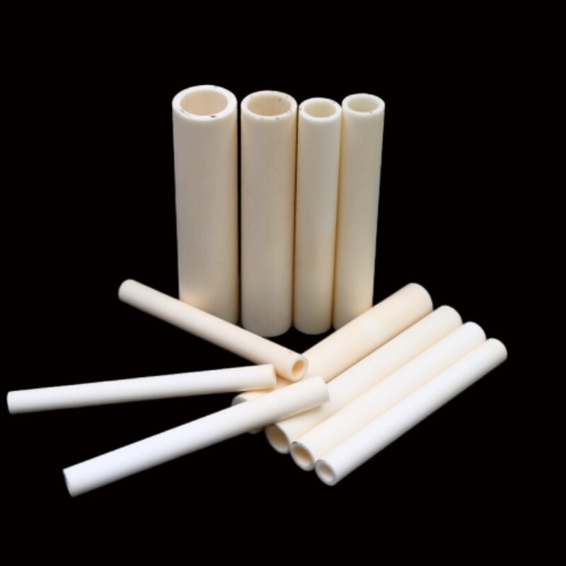 99% Alumina Ceramic Tube 100mm Thermocouple Protection Short Tubing Insulating