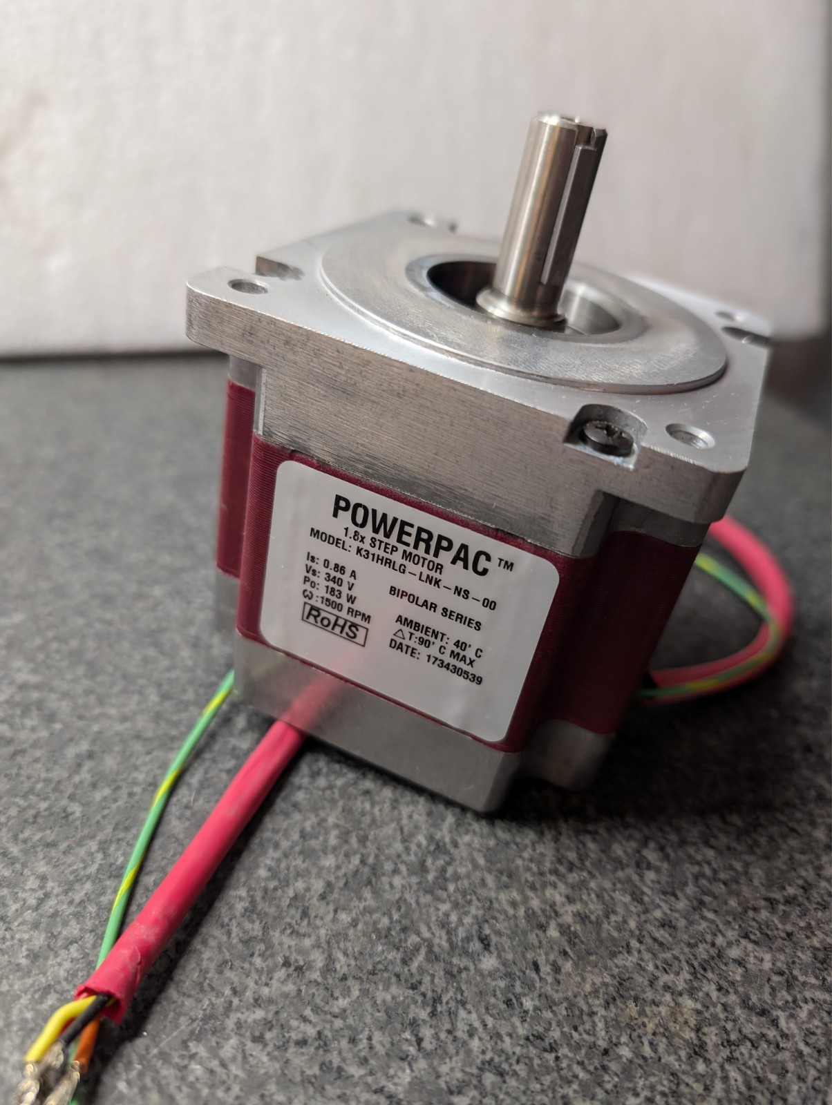 Kollmorgen powerpac 1.8X step motor K31HRLG-LNK-NS-00