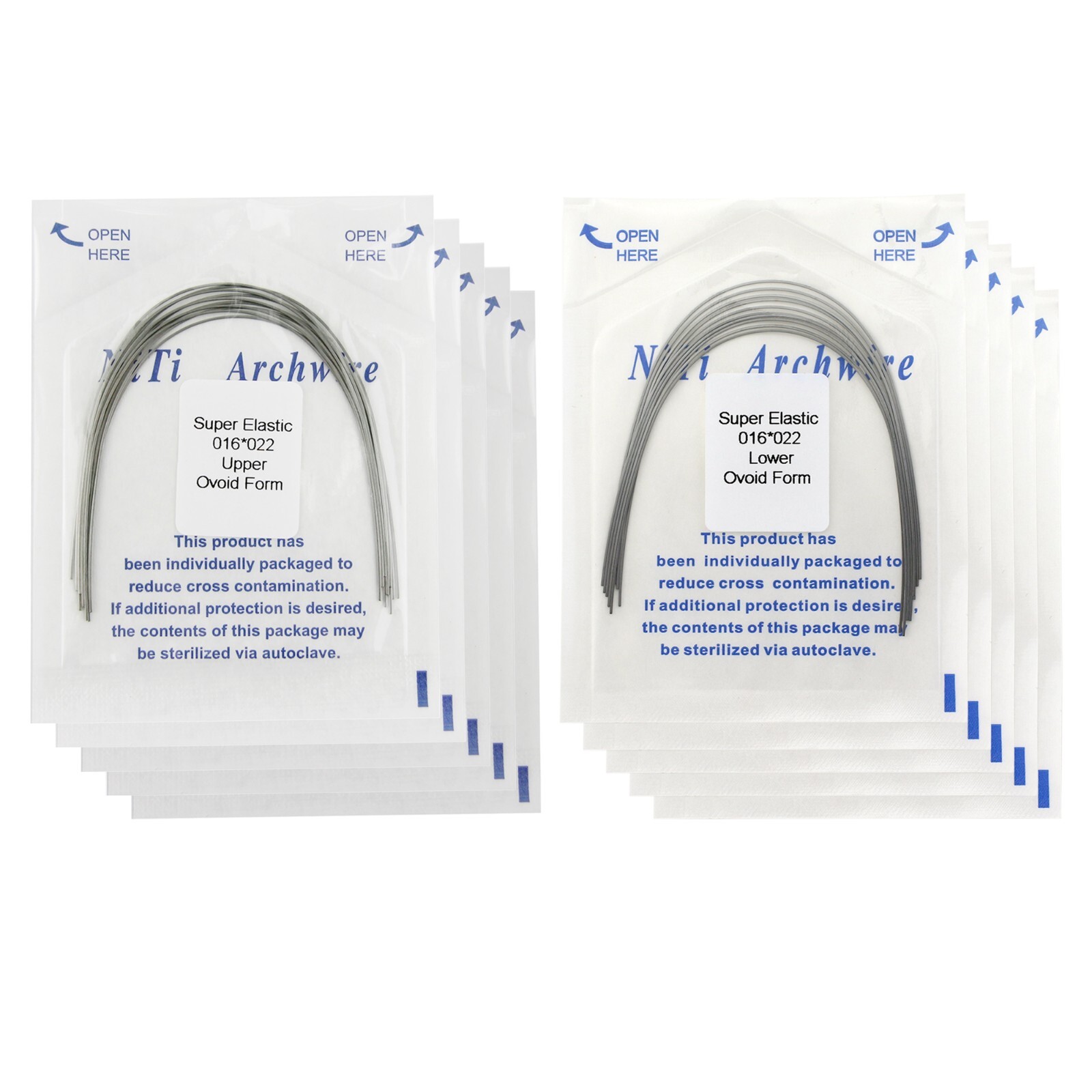 100pcs Dental Orthodontic Arch Wire Niti Stainless Steel Round Rectangular Ovoid