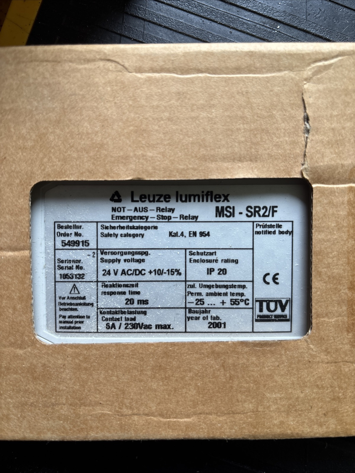 Leuze Lumiflex MSI-SR2/F Emergency-Stop-Relay New