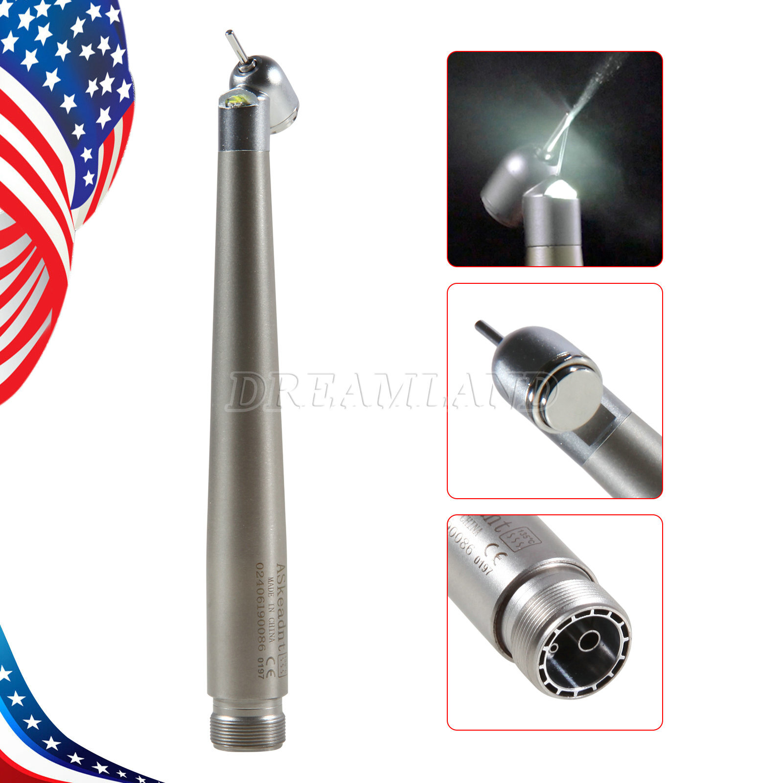 NSK Style Dental Surgical 45° Degree LED High Speed Handpiece Turbine 2/4Holes