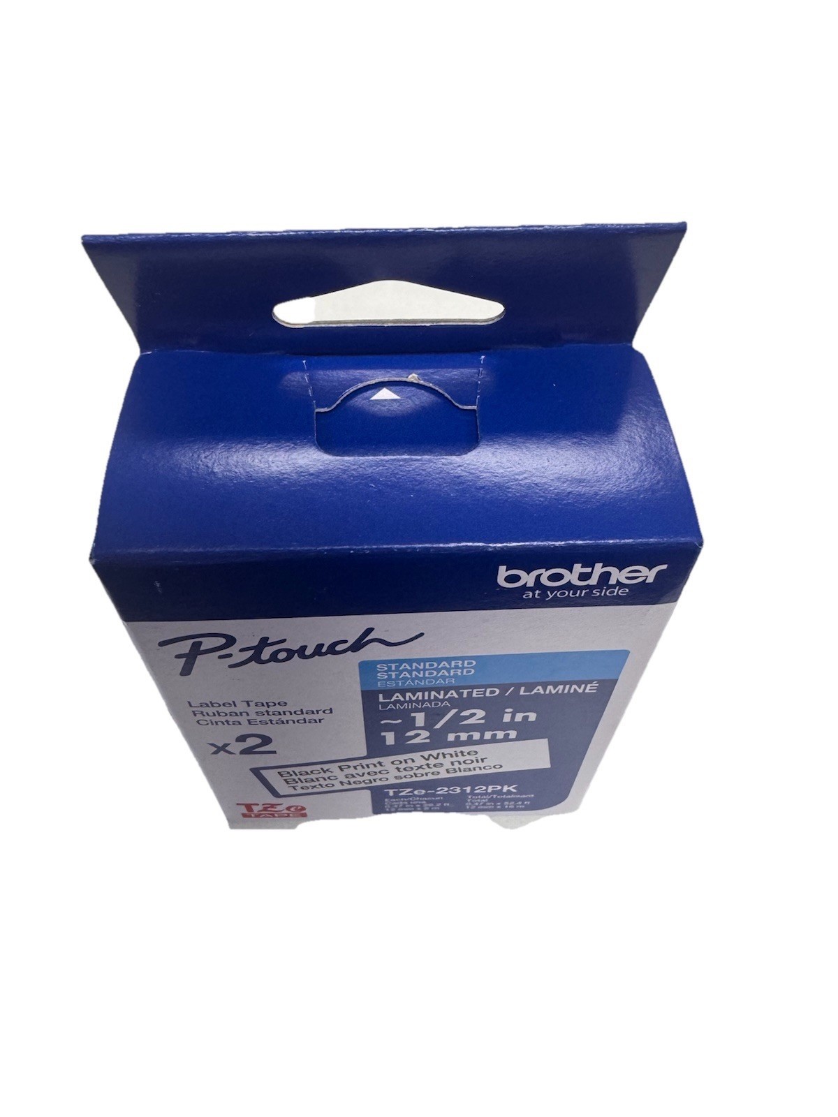 2 pack Brother P-Touch genuine original OEM TZe-231 BLACK ON WHITE Label Tape