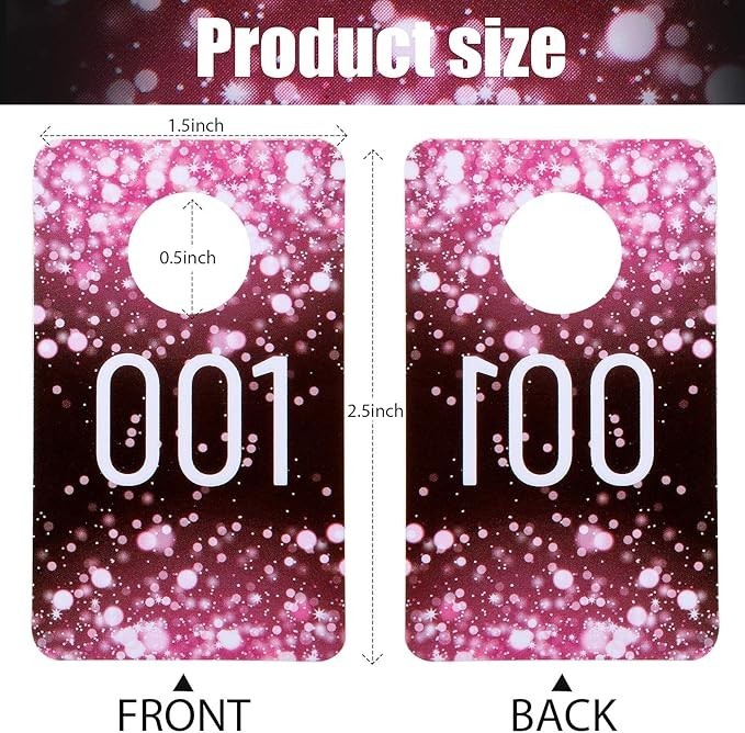 100 Pieces Live Plastic Number Tags Consecutive Reusable Normal and Mirrored …