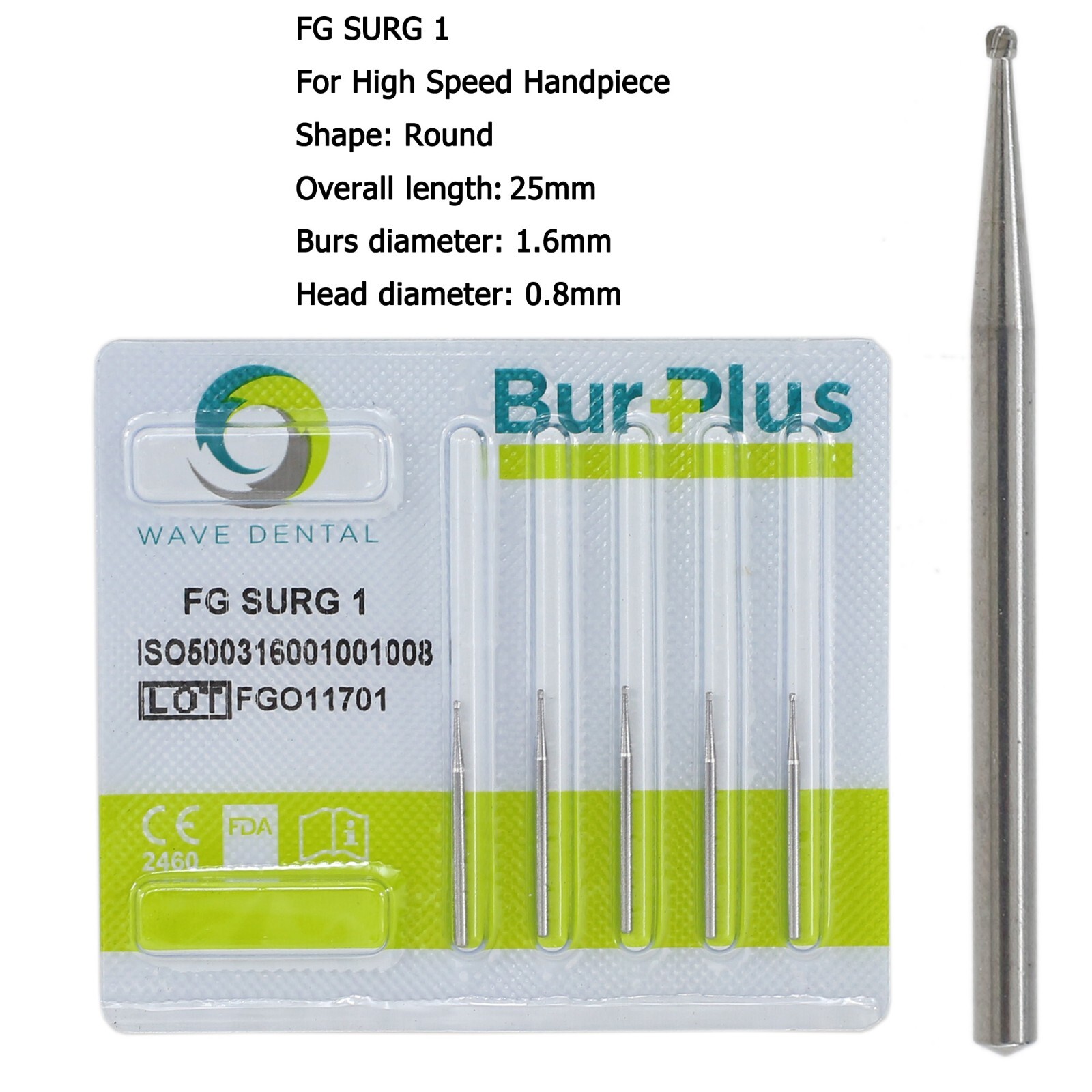 Wave Dental Carbide Surgical Burs FG SURG 2 4 557 557L 702 Long Shank High Speed