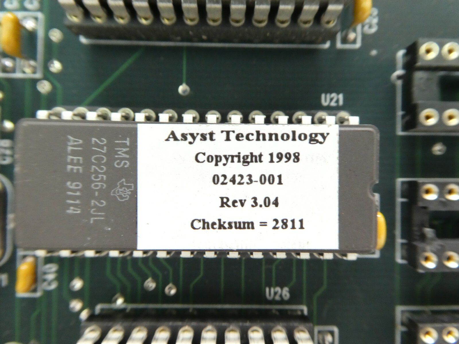 Asyst Technology 02423-001 Arm Control Board PCB 06764-001 Rev. 3.04 A-2000LL