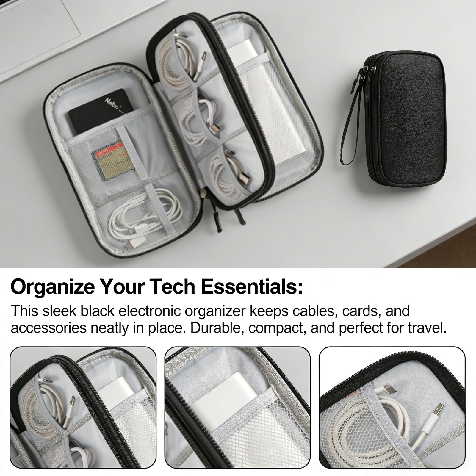 Hard EVA Electronics Travel Organizer Case for Charger Cable Power Bank Phone
