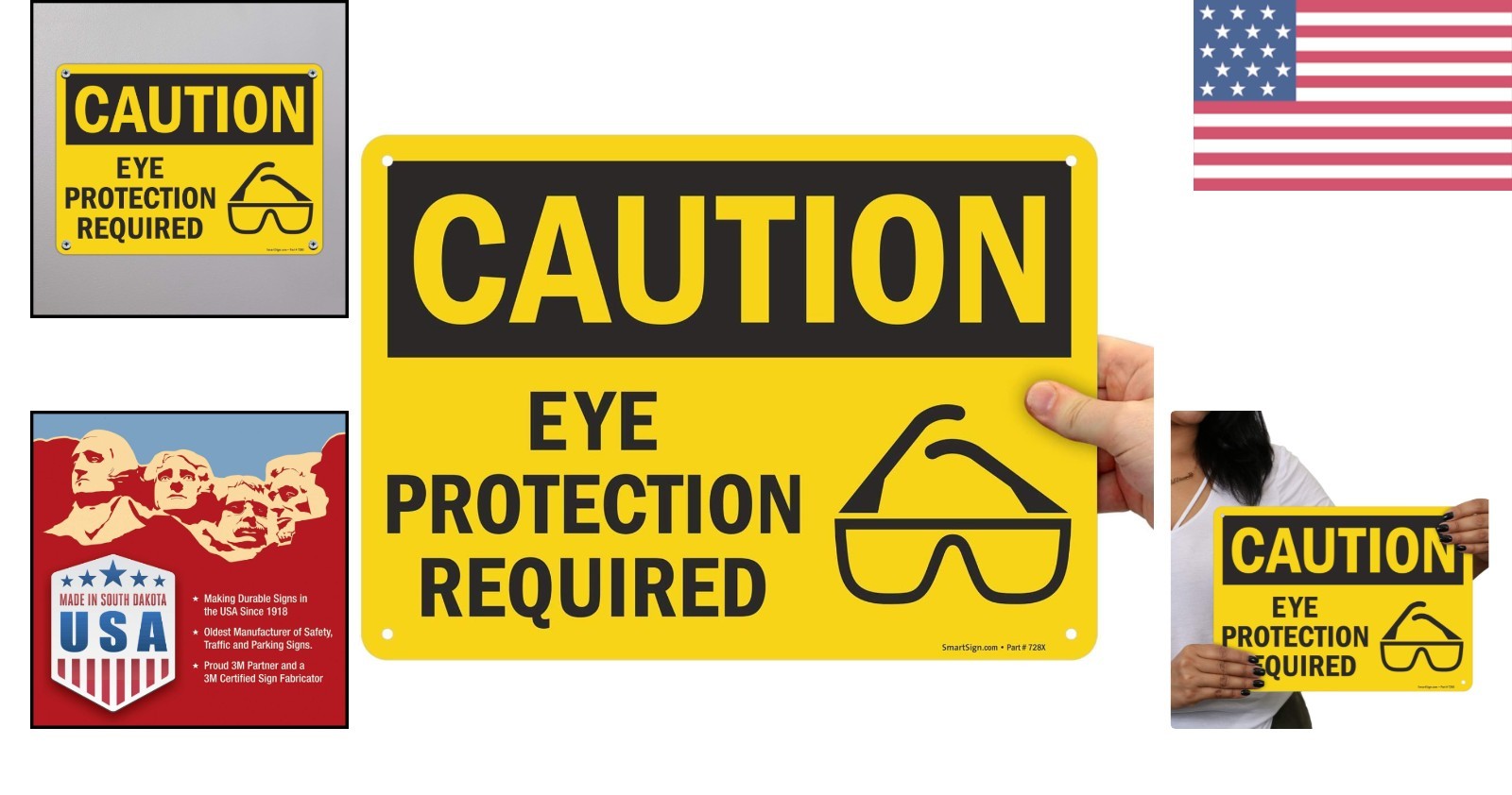Installs Easily: Weather-Resistant ‘Caution – Eye Protection Required’ Sign