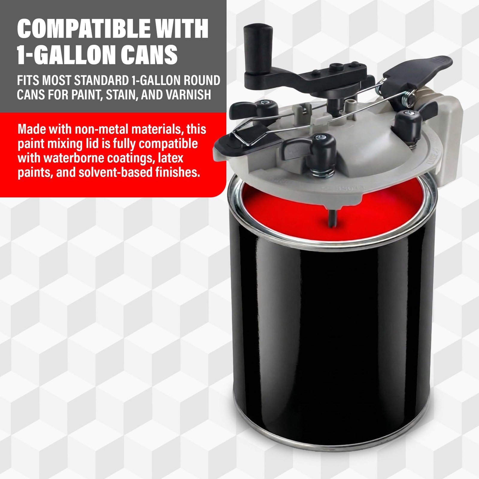 Lauco 1 Gallon Paint Can Mixing Lid with Pour Spout, Universal Paint Mixer Lid