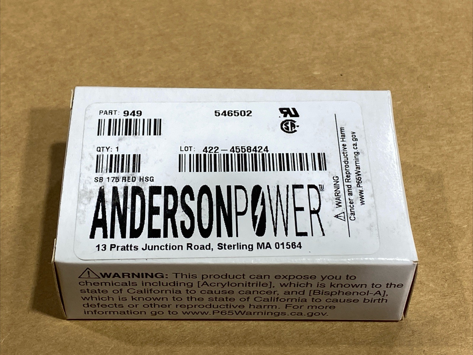 SB175 Anderson Housing, Gray, 175 Amp, 600V, New 1 Piece
