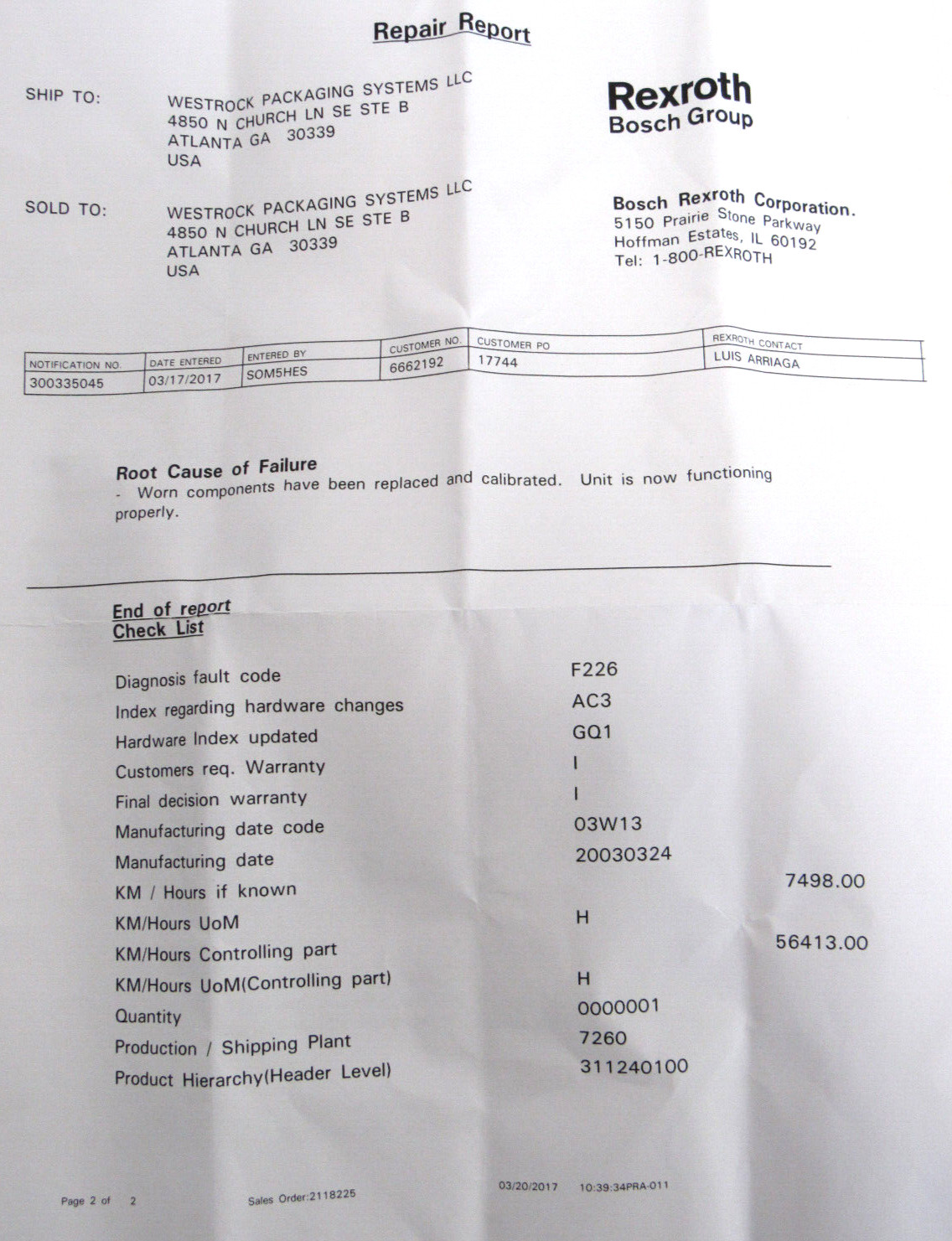 BOSCH DKC02.3-040-7-FW SERVO DRIVE (REXROTH REFURBISHED)