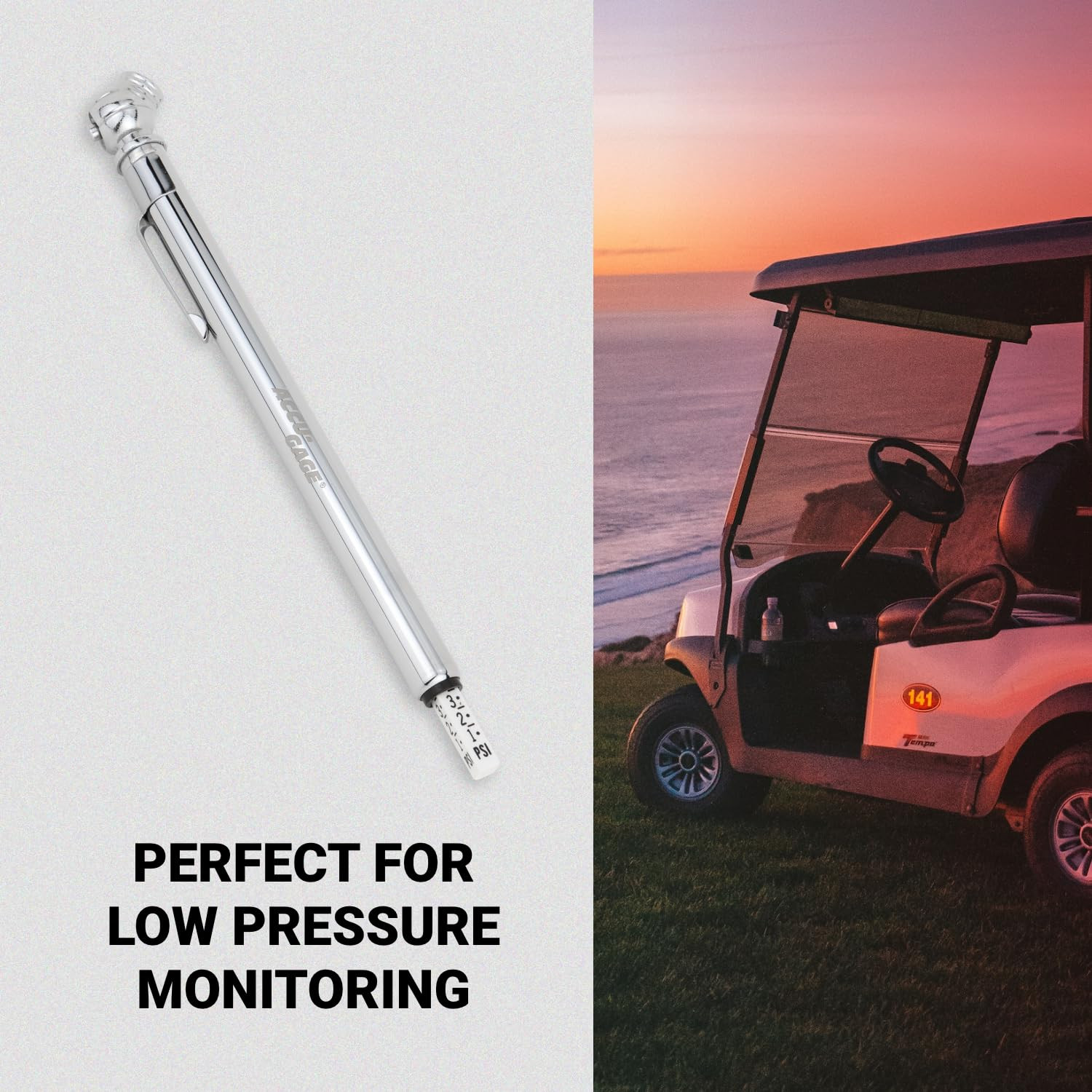 Pencil Tire Pressure Gauge (2-20 PSI) Heavy Duty Stainless Steel Low Pressure Ga