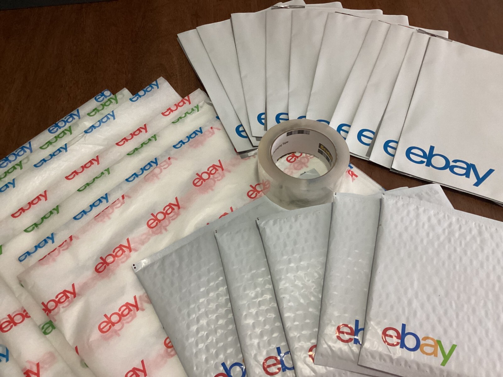 Ebay Shipping Supplies KIT Padded bubble mailers Envelopes Tissue packing tape