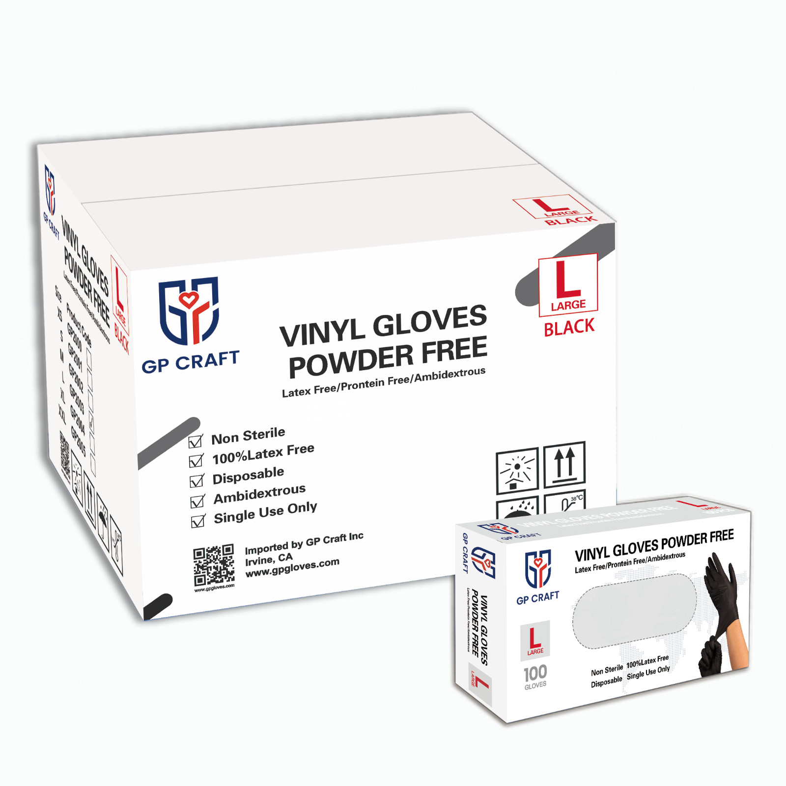 Black Vinyl Gloves Food Grade Gloves Disposable Latex Free Powder Free, 1000PCS